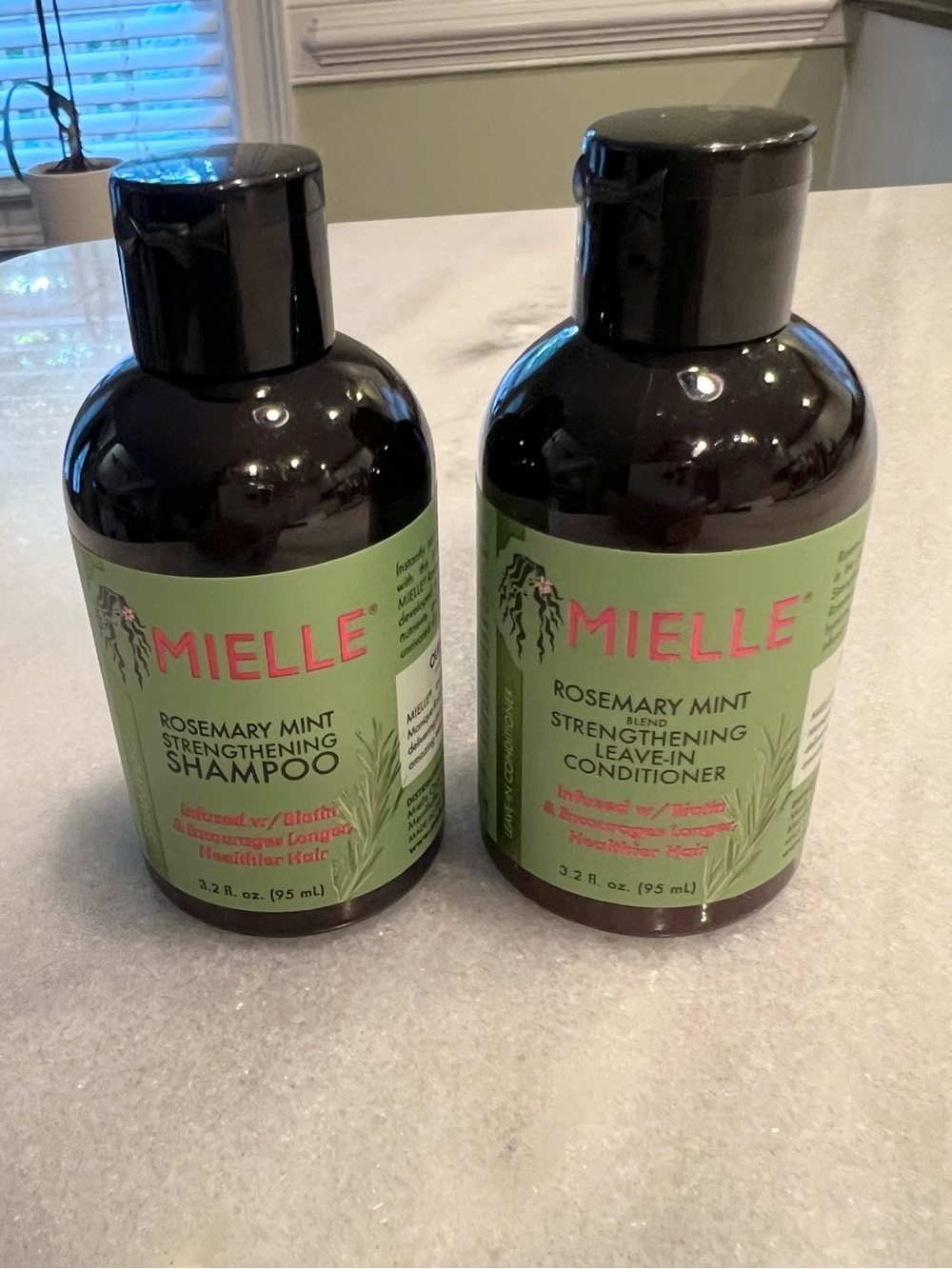Mielle Rosemary Mint Strengthening Shampoo and Conditioner - travel size